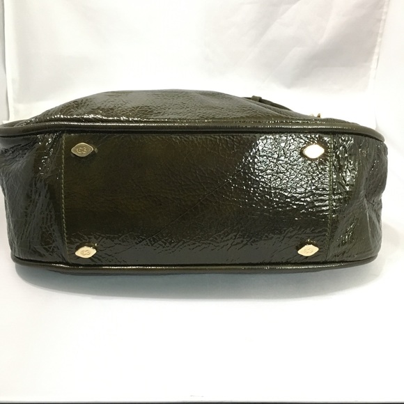 Escada crossbody olive green distressed leather - Picture 6 of 8